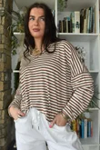  Perfect Breton V Long Sleeve Top Choc Chip /20